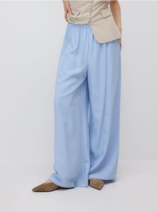 Luźne spodnie z wiskozą - jasnoniebieski