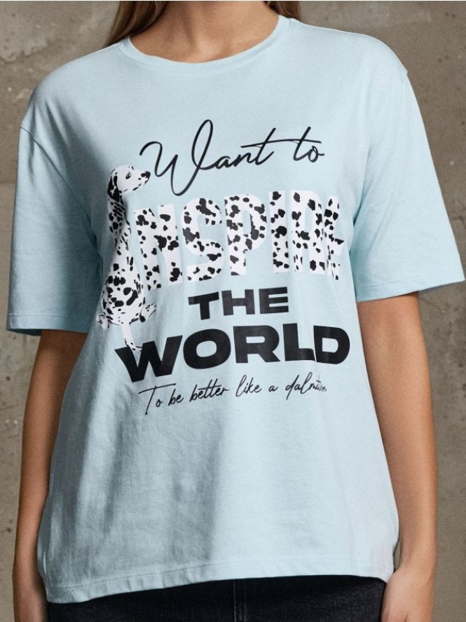 Koszulka z nadrukiem - błękitny