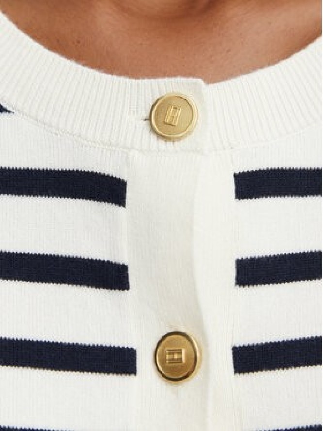 Tommy Hilfiger Kardigan Cable Fine WW0WW42370 Biały Regular Fit