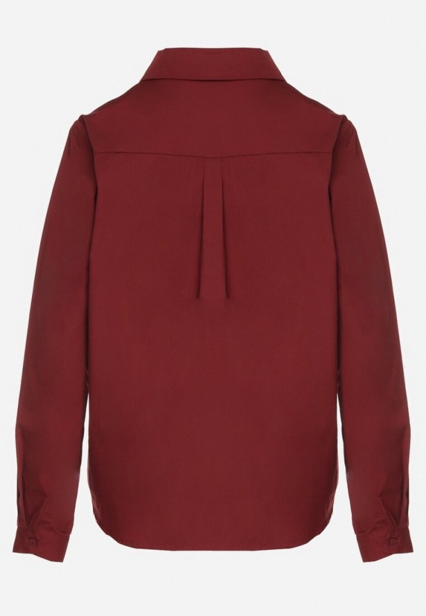 Bordowa Bawełniana Koszula o Klasycznym Kroju Liadovia