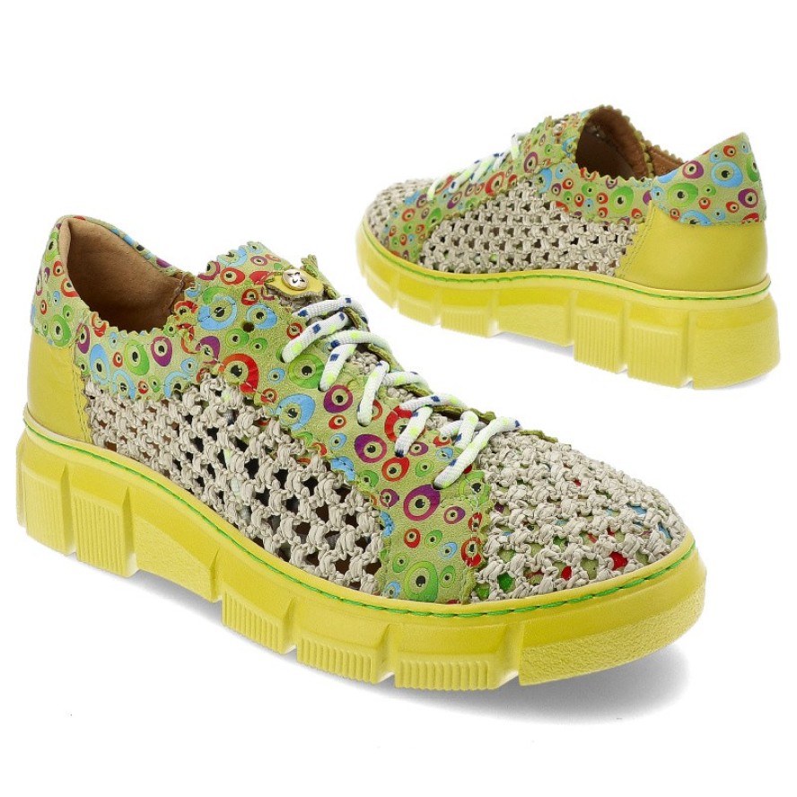 Żółte Półbuty Maciejka Modne Obuwie Damskie