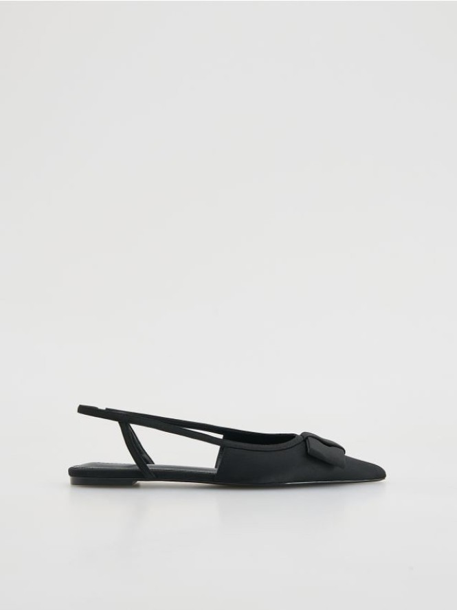 Baleriny z kokardą - czarny