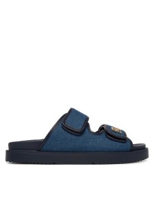 Tommy Hilfiger Klapki Double Strap Denim Sandal FW0FW09123 Niebieski
