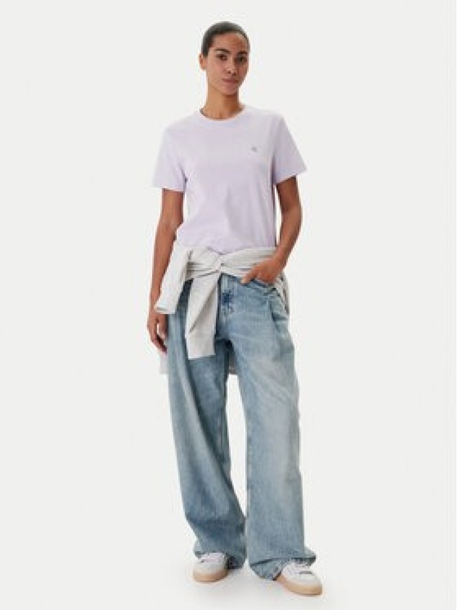 Calvin Klein Jeans T-Shirt Monogram LV047B224G Fioletowy Regular Fit