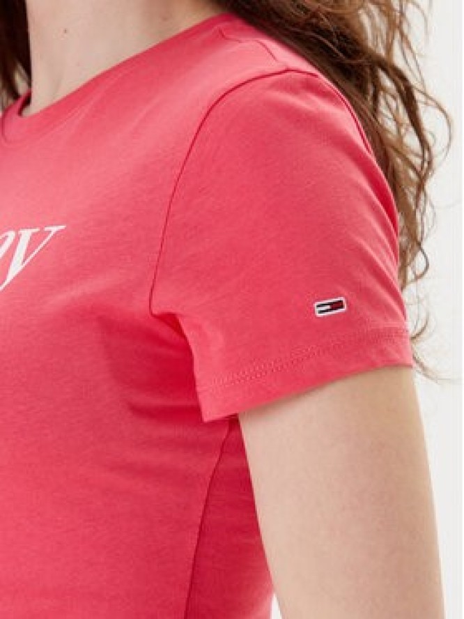 Tommy Jeans T-Shirt Essential DW0DW19447 Różowy Slim Fit