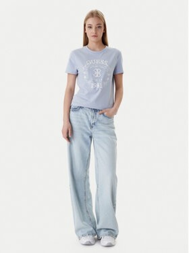 Guess T-Shirt V6RI12 J1314 Błękitny Regular Fit