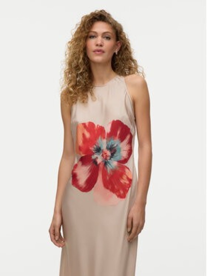 Vero Moda Sukienka letnia Reba 10345415 Beżowy jasny Regular Fit