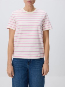 T-shirt z bawełny merceryzowanej - brudny róż