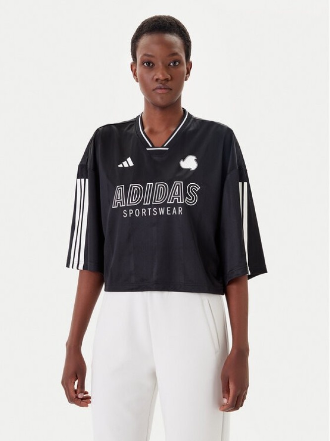 adidas T-Shirt Tiro Cut 3-Stripes JG4097 Czarny Oversize