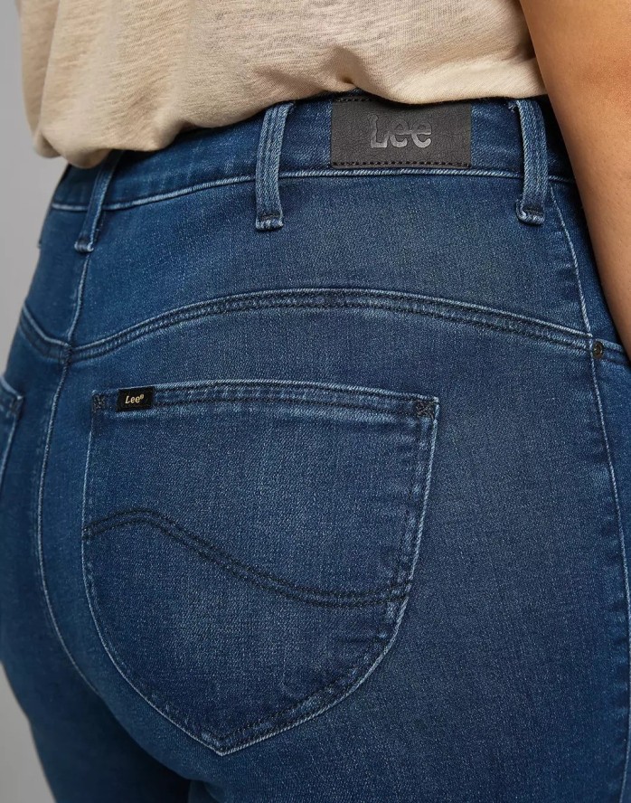 LEE CLASSIC STRAIGHT PLUS DAMSKIE SPODNIE JEANSOWE JEANSY DARK SYLVIE L32JPVWM 112107646