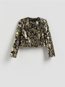 Żakardowy żakiet - złoty