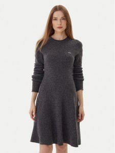 Lacoste Sukienka dzianinowa EF4161 Szary Regular Fit