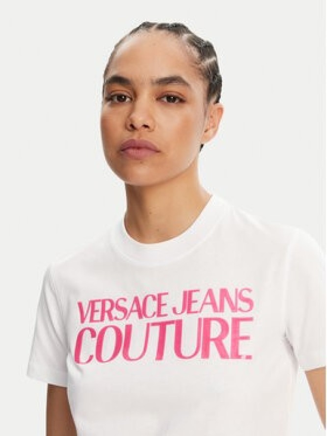 Versace Jeans Couture T-Shirt 78HAHE05 Biały Regular Fit
