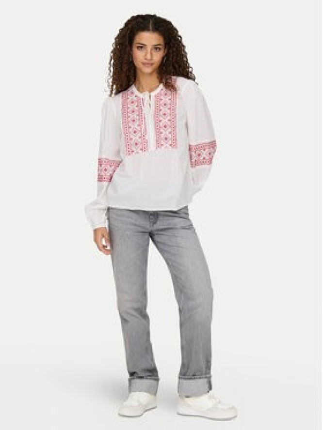 JDY Bluzka Lulu 15345478 Biały Regular Fit