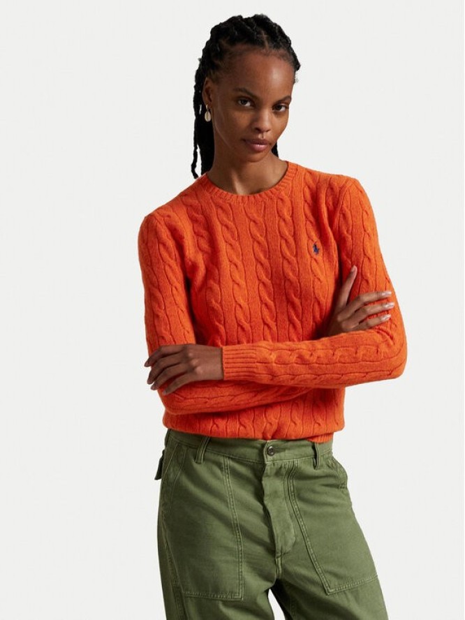 Polo Ralph Lauren Sweter 211971865010 Pomarańczowy Slim Fit