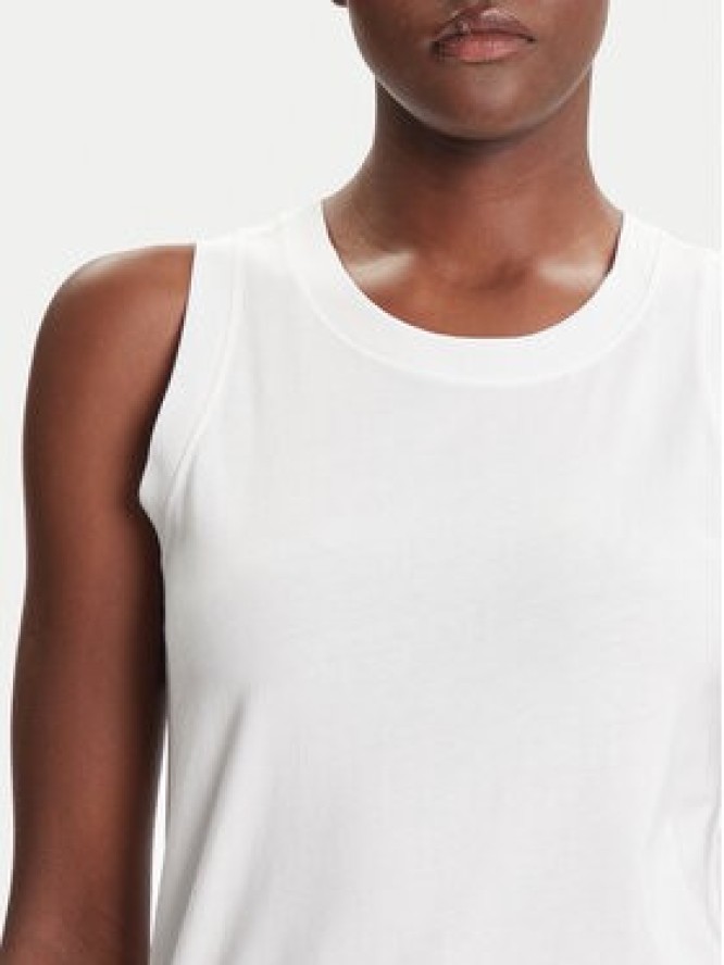 Champion Sukienka codzienna Script Logo Ribbed Trim 112657 Biały Regular Fit