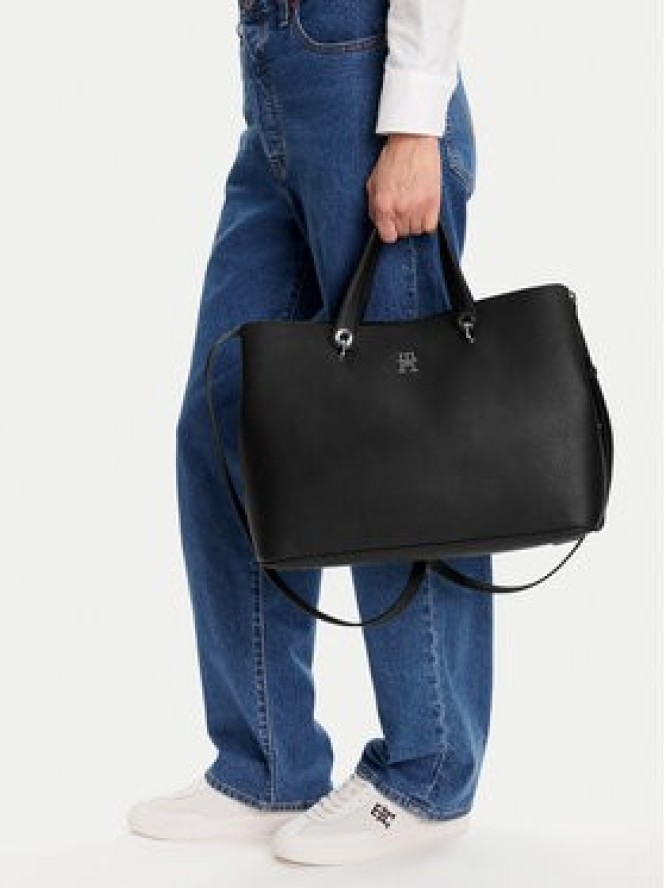 Tommy Hilfiger Torebka Th Emblem Satchel AW0AW15177 Czarny