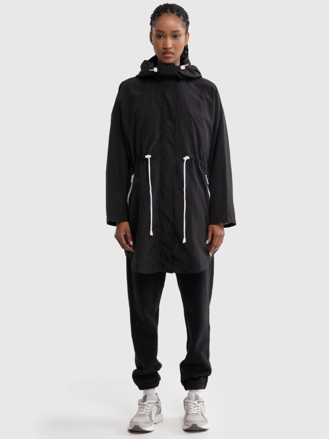 Kurtka damska parka z kapturem czarna Nebula 906