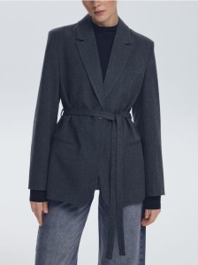 Marynarka z wiązaniem - ciemnoszary