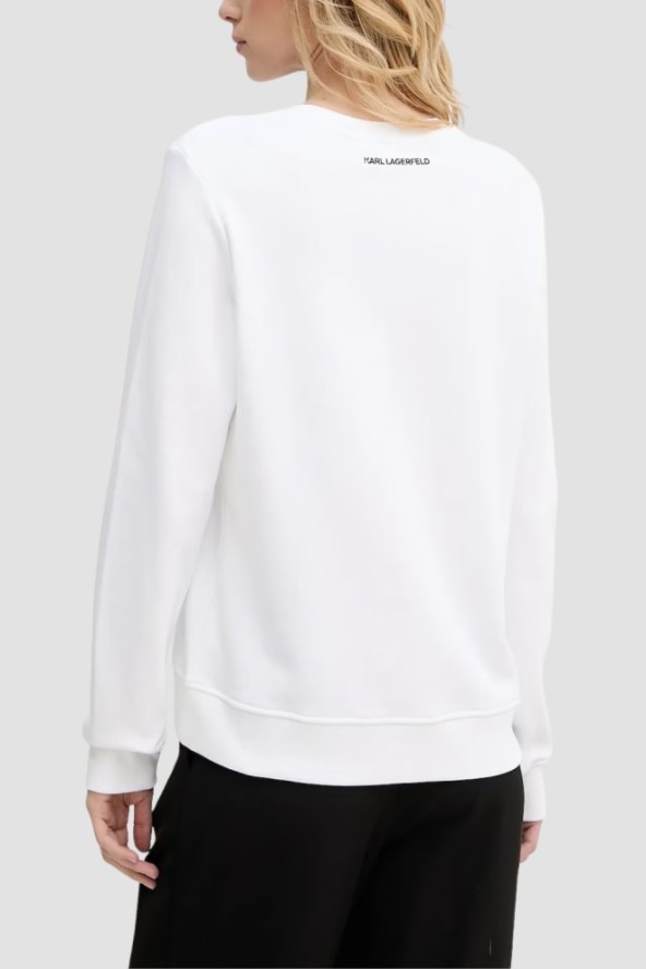 KARL LAGERFELD Biała bluza damska Ikon z nadrukiem, Rozmiar S