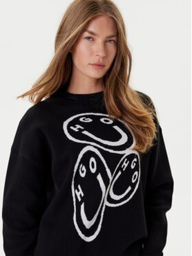 HUGO Sweter Seginy 50543020 Czarny Regular Fit