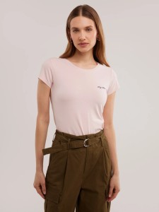 Koszulka damska z niewielkim logo różowa Irsera 600