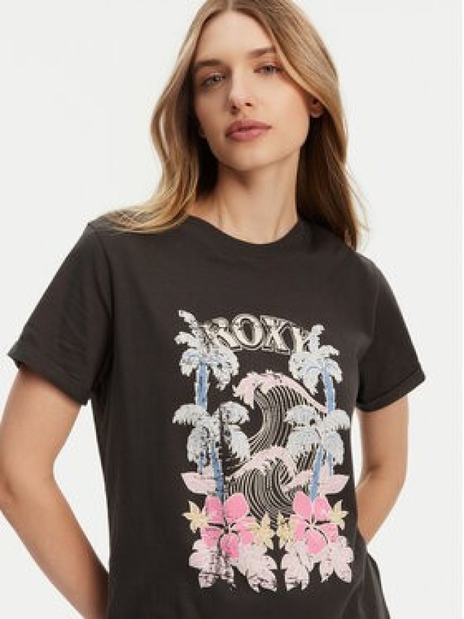Roxy T-Shirt ERJZT05911 Szary Regular Fit