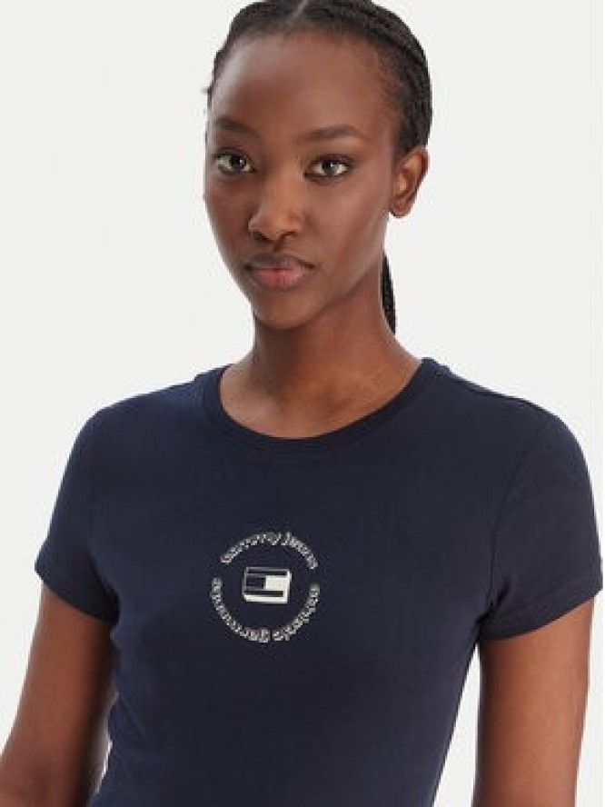 Tommy Jeans T-Shirt DW0DW22273 Granatowy Slim Fit