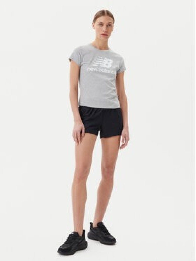 New Balance T-Shirt Essentials Stacked Logo Tee WT91546 Szary Athletic Fit