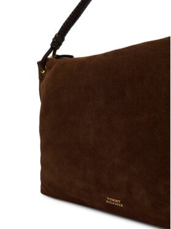 Tommy Hilfiger Torebka Th Statement Leather Bag Suede AW0AW18402 Brązowy
