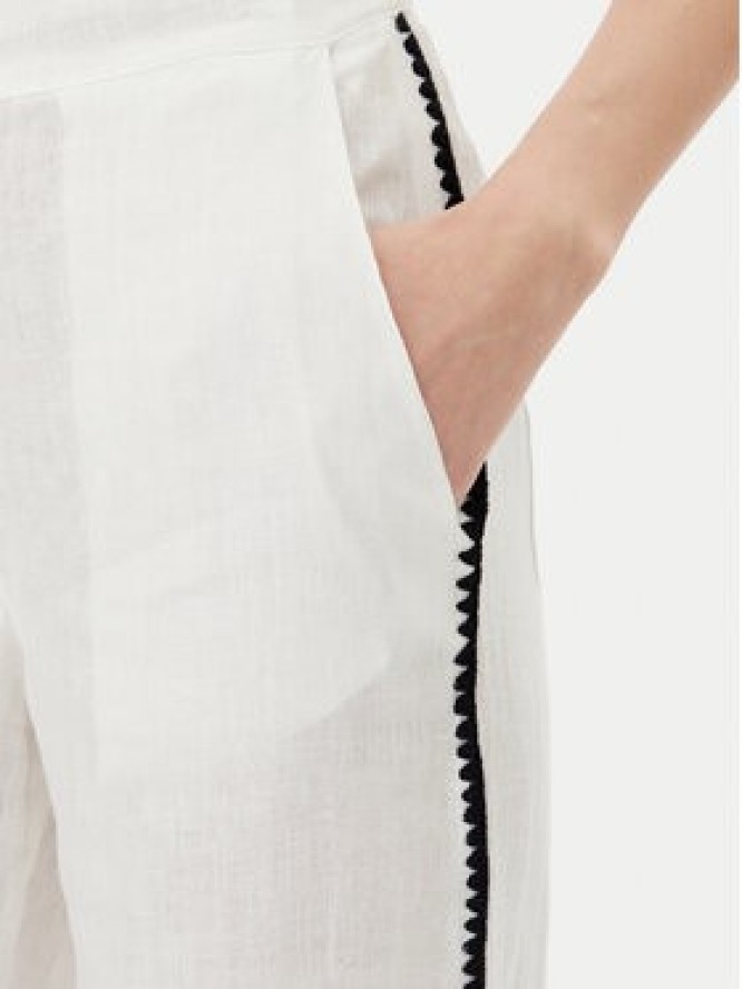 ICONA Spodnie materiałowe RP5LE005 Biały Relaxed Fit