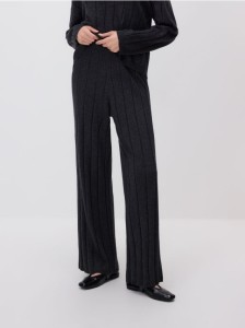 Luźne spodnie z wełną - ciemnoszary