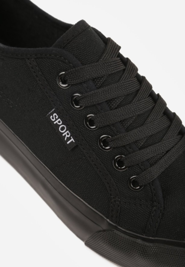 Czarne Trampki VICES Ozdobione Napisem Riovanne