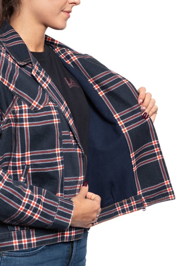 DAMSKA KURTKA JEANSOWA WRANGLER 80´S JACKET INDIGO CHECK W404WZ89M 112128697