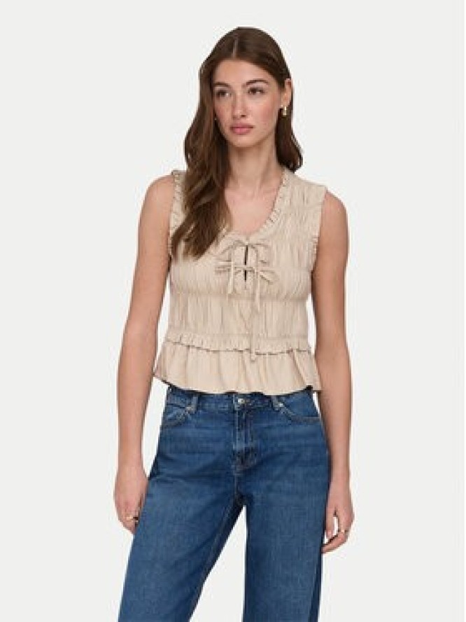 ONLY Bluzka Goa 15363693 Beżowy Regular Fit
