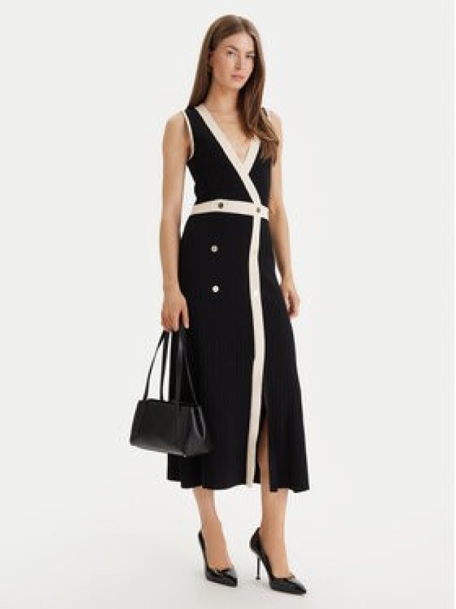 LOLA CASADEMUNT Sukienka dzianinowa LS2616160 Czarny Regular Fit