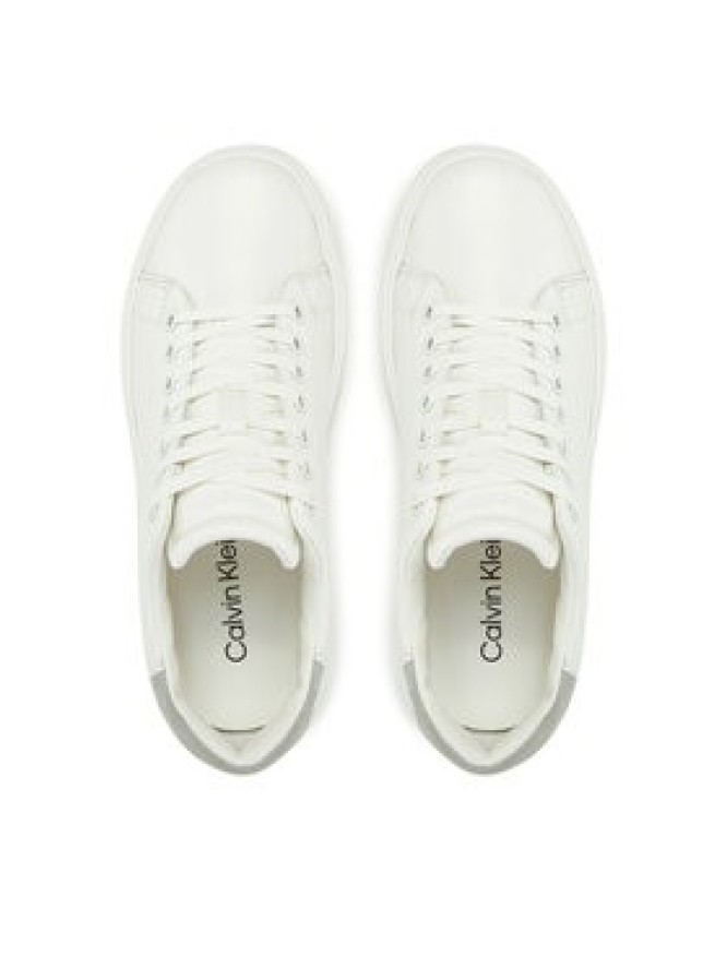 Calvin Klein Sneakersy Cupsole Lace Up - Suede Bt HW0HW02404 Biały