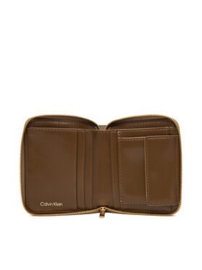 Calvin Klein Portfel Emblem Aop Square Zip Around LV04F1089G Brązowy