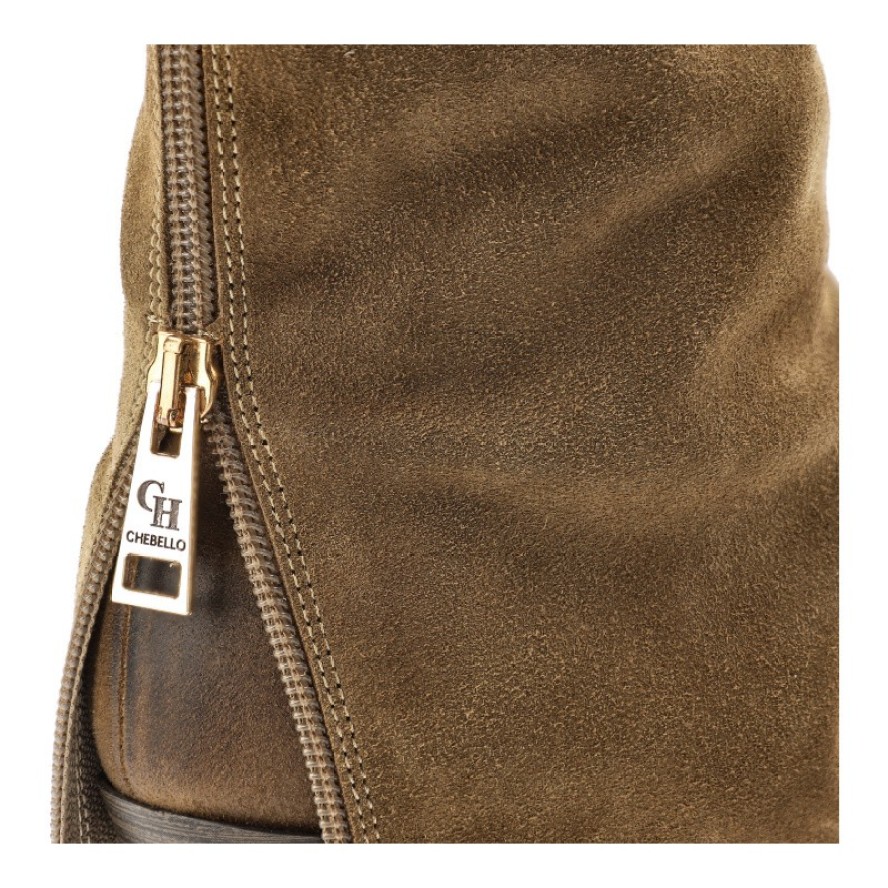 Beżowe Botki Chebello Stylowe Kowbojki Damskie