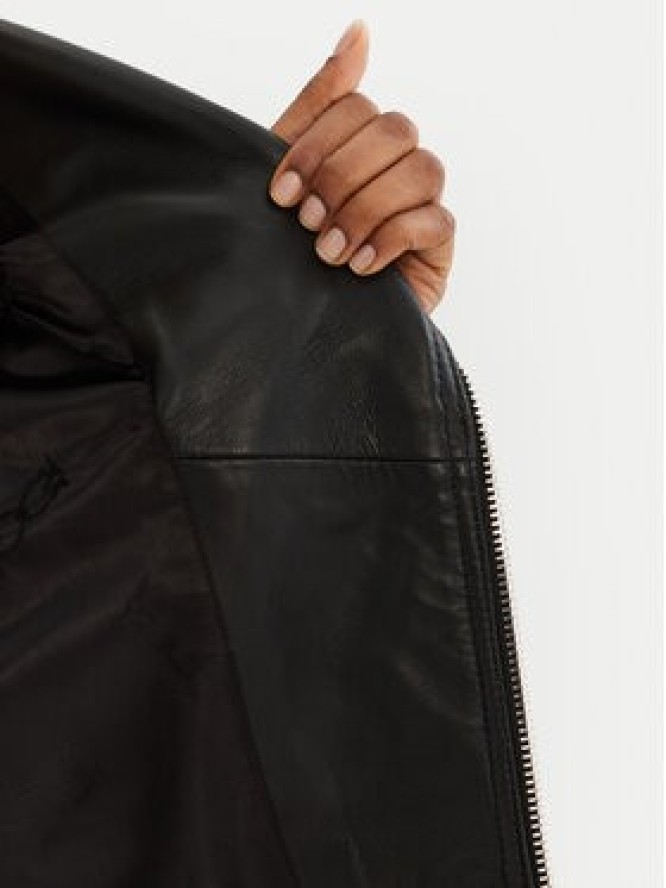 PINKO Kurtka skórzana 103897 A21L Czarny Regular Fit