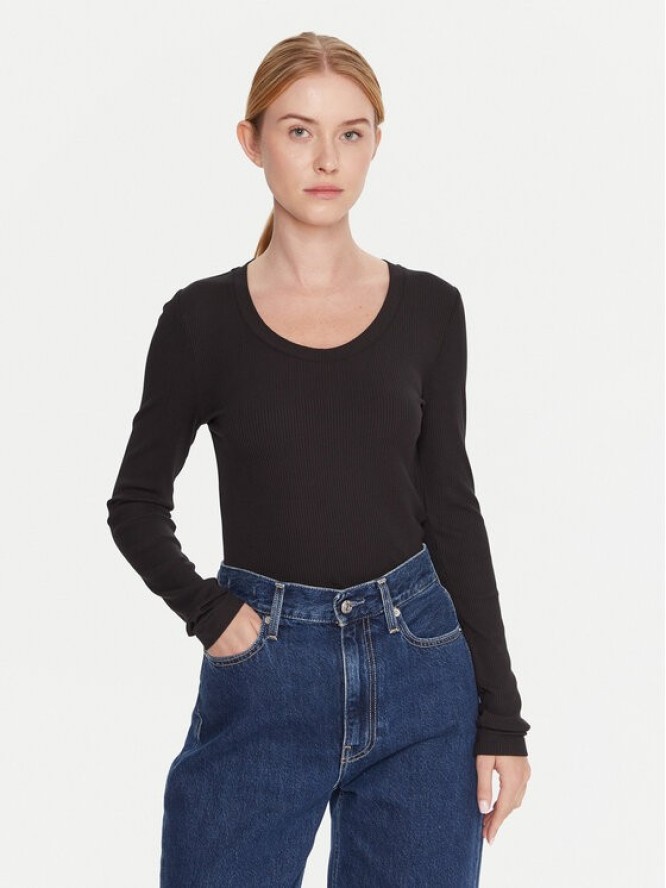 Calvin Klein Bluzka LV044D235G Czarny Slim Fit
