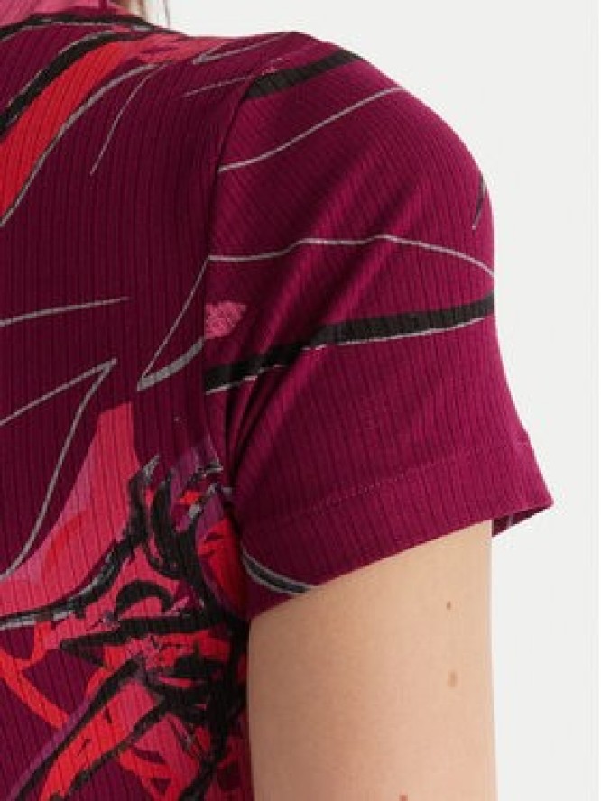 Desigual T-Shirt Lala 25WWTK16 Bordowy Regular Fit