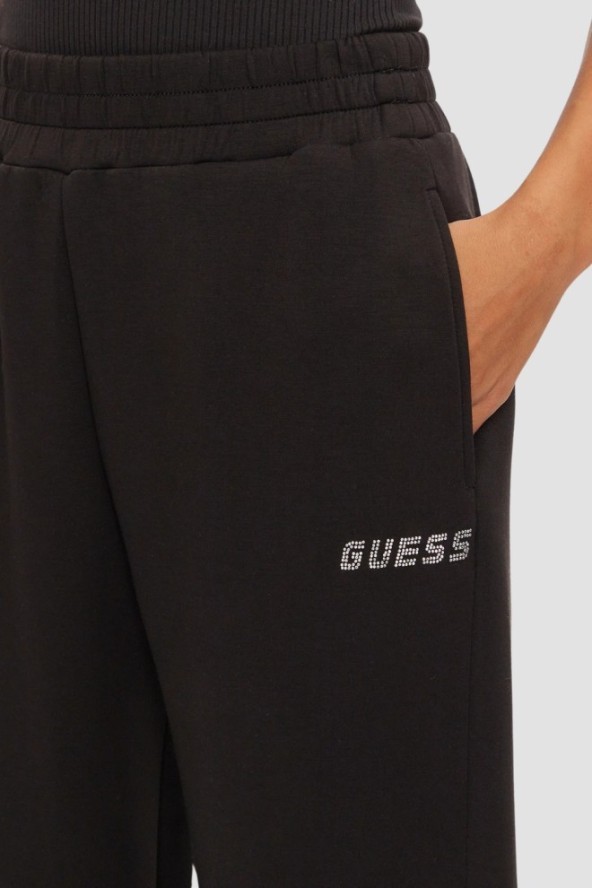 GUESS Czarne damskie spodnie dresowe Cecilia, Rozmiar L