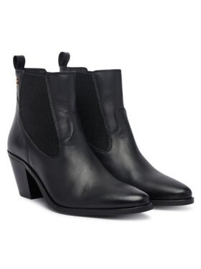 Tommy Hilfiger Botki Leather Western Chelsea Boot FW0FW09582 Czarny