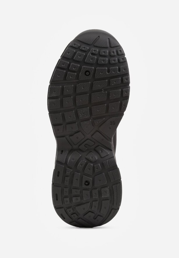 Czarne Sneakersy Vices na Platformie Ozdobione Tłoczeniem Natiselle