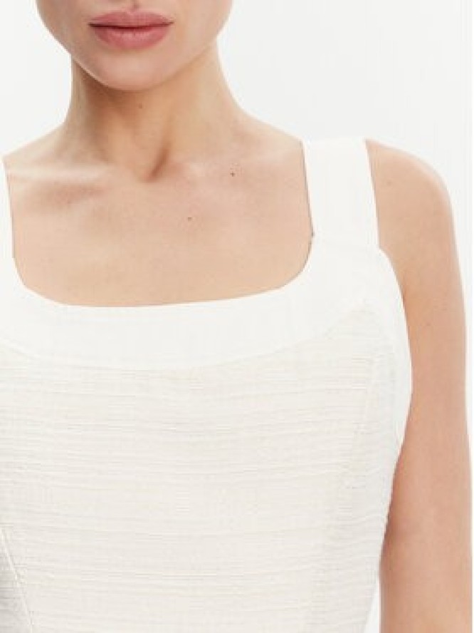 Guess Sukienka codzienna W5GK77 WH610 Écru Slim Fit