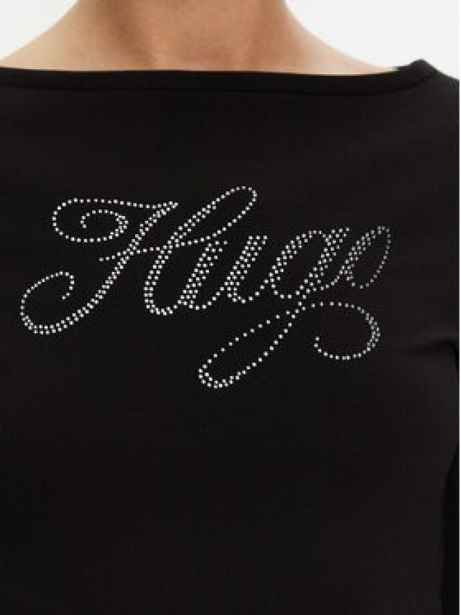 HUGO Bluzka 50537227 Czarny Slim Fit