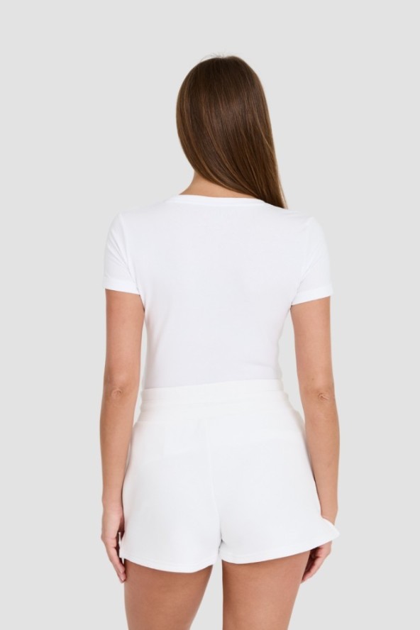 GUESS Biały damski t-shirt Mini Triangle Tee, Rozmiar S
