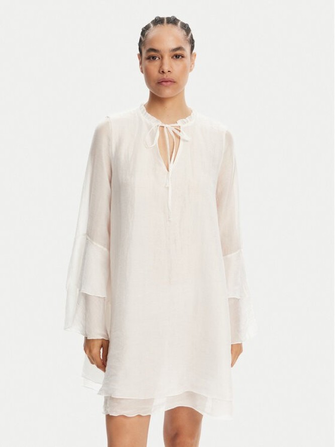 ViCOLO Sukienka letnia TD0753 Biały Regular Fit