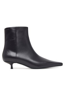 Calvin Klein Botki Kitten Heel Ankle Boot Lth HW0HW03165 Brązowy ciemny